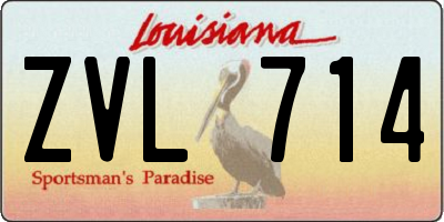 LA license plate ZVL714