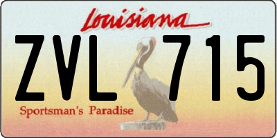 LA license plate ZVL715
