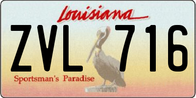 LA license plate ZVL716
