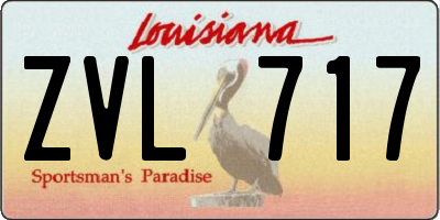 LA license plate ZVL717