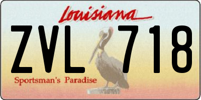 LA license plate ZVL718