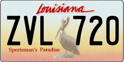 LA license plate ZVL720