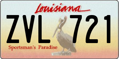 LA license plate ZVL721
