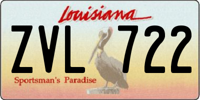 LA license plate ZVL722