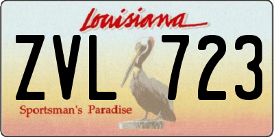 LA license plate ZVL723
