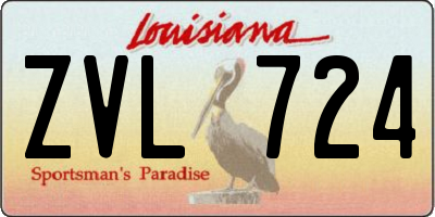 LA license plate ZVL724