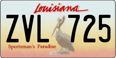 LA license plate ZVL725