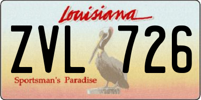 LA license plate ZVL726