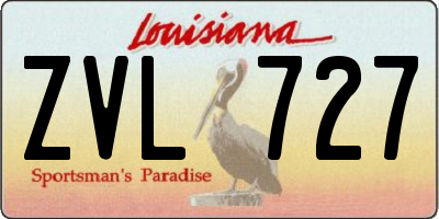 LA license plate ZVL727