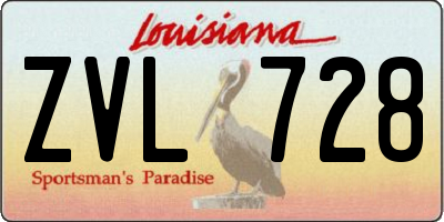 LA license plate ZVL728
