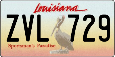 LA license plate ZVL729