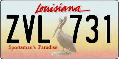 LA license plate ZVL731