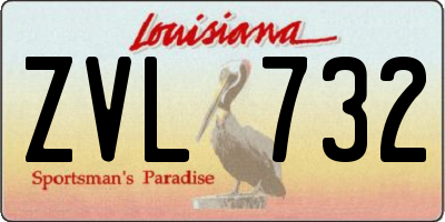 LA license plate ZVL732