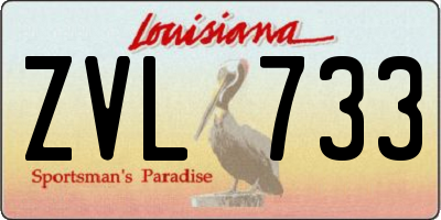 LA license plate ZVL733