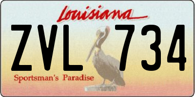 LA license plate ZVL734