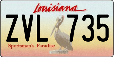 LA license plate ZVL735