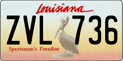 LA license plate ZVL736
