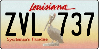 LA license plate ZVL737