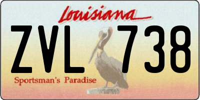 LA license plate ZVL738