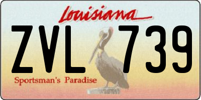 LA license plate ZVL739