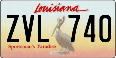 LA license plate ZVL740
