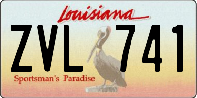 LA license plate ZVL741