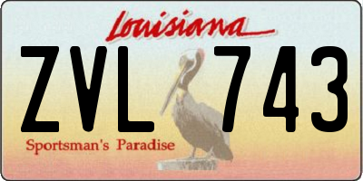 LA license plate ZVL743