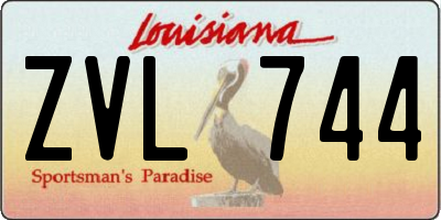 LA license plate ZVL744