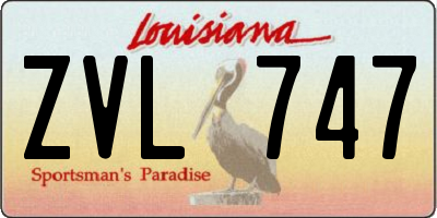 LA license plate ZVL747