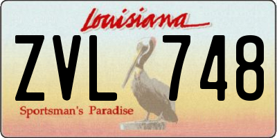 LA license plate ZVL748