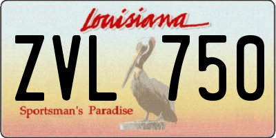 LA license plate ZVL750