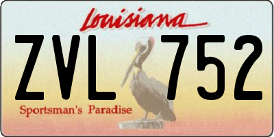 LA license plate ZVL752