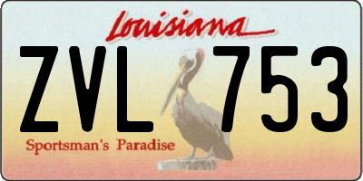 LA license plate ZVL753
