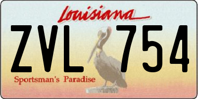 LA license plate ZVL754