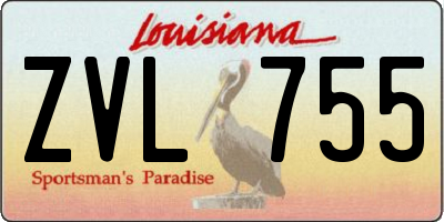 LA license plate ZVL755