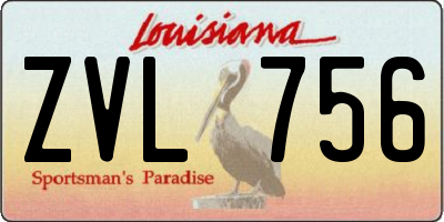 LA license plate ZVL756