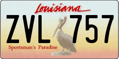 LA license plate ZVL757