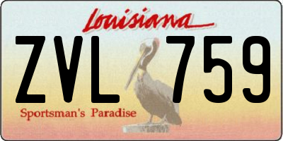 LA license plate ZVL759