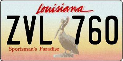 LA license plate ZVL760
