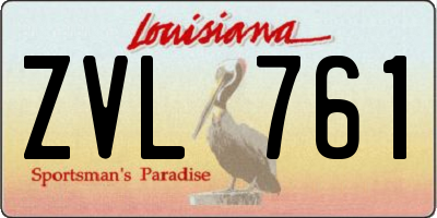 LA license plate ZVL761