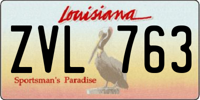LA license plate ZVL763
