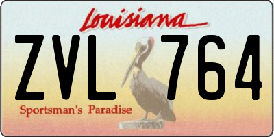 LA license plate ZVL764