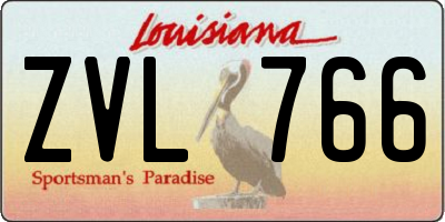 LA license plate ZVL766