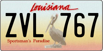 LA license plate ZVL767