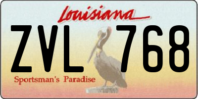 LA license plate ZVL768