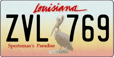 LA license plate ZVL769