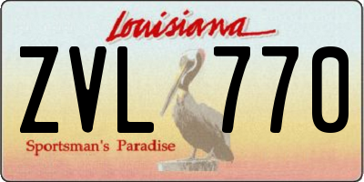 LA license plate ZVL770
