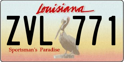 LA license plate ZVL771