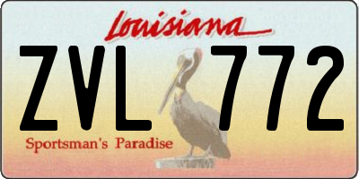 LA license plate ZVL772