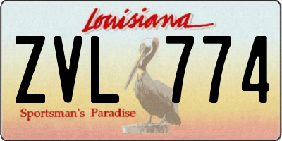 LA license plate ZVL774